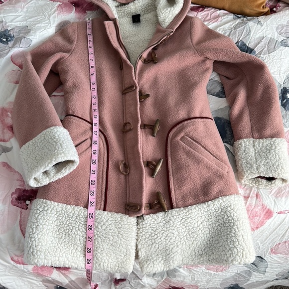 Y2K Paul Frank Sherpa Lined, Mauve Fleece jacket with zipper and wooden button - Picture 14 of 14